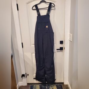 Carhartt Men's Insulated Bib Overalls Snow Gear Black Large Snow Defender